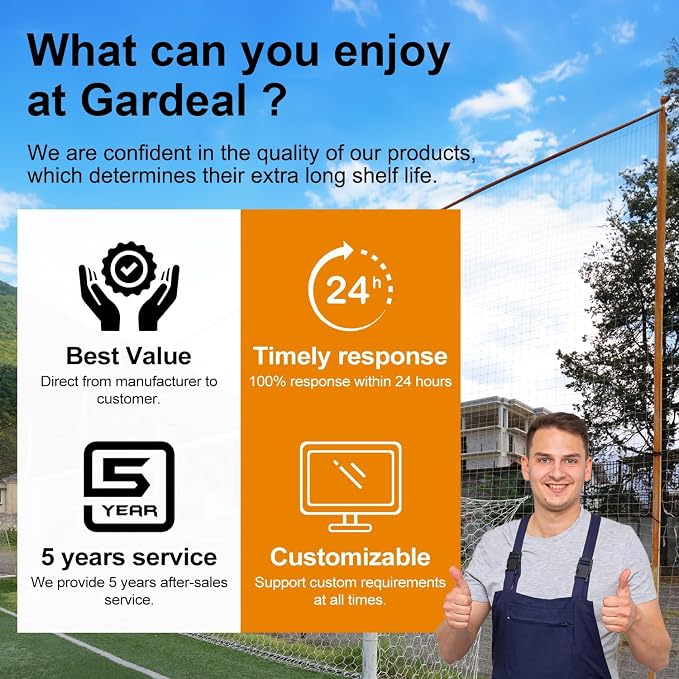 Gardeal 48in x 100ft 19 Gauge 1/2 Inch Hardware Cloth - Double Hot-Dipped Galvanized After Welding Steel Mesh - Duty Rust Proof Fencing for Gardens, Chicken Coops & Poultry Animal Netting Cage Screen