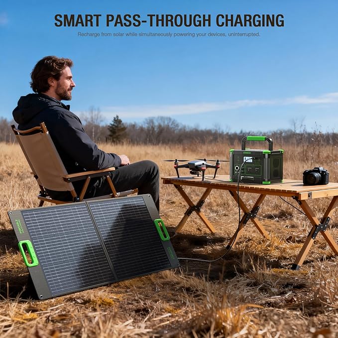 Portable Power Station 500W (Peak 1000W), 519Wh Solar Generator with 2 AC 110V Outlets, USB-C PD 60W Fast Charging, 10 Ports including Wireless Charger for Camping, RV, Emergency, and Backup