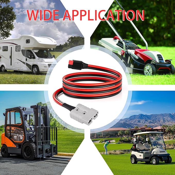 ELFCULB 10AWG 6FT Battery Quick Connect/Disconnect to Anderson Extension Cable, Anderson SB50-PP45 Amp Connector Cable for Solar Portable Gennerator Battery Power Transfer