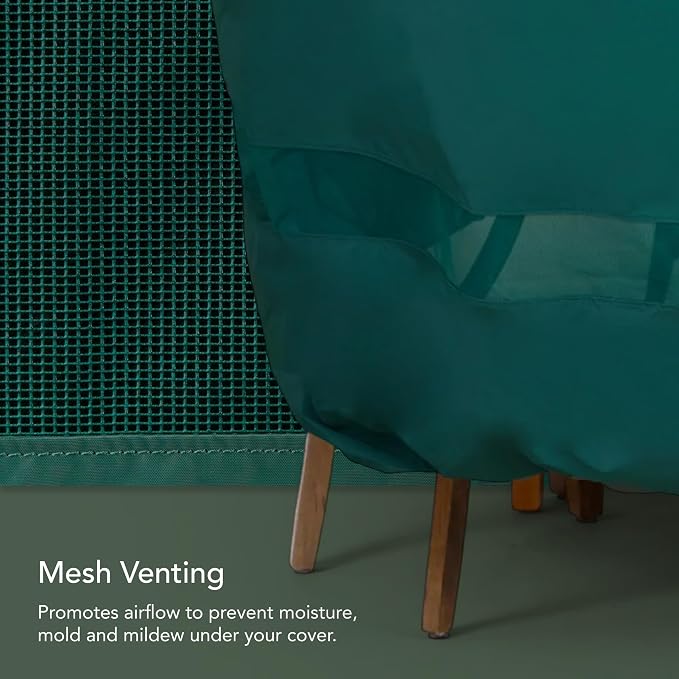 Covermates Classic Chaise Lounge Cover – Weather-Resistant Vinyl Outdoor Furniture Cover with Mesh Vent, Elastic Hem, UV Protection, Lightweight Patio Chair Cover, 30W x 85D x 40H, Green