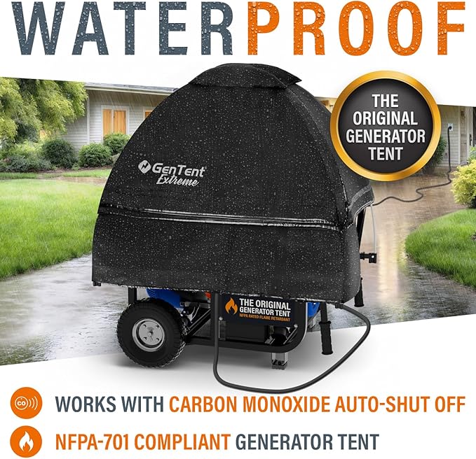 GenTent Open Frame Running Cover – Universal Kit Generator Tent (Black, Original - Extreme)