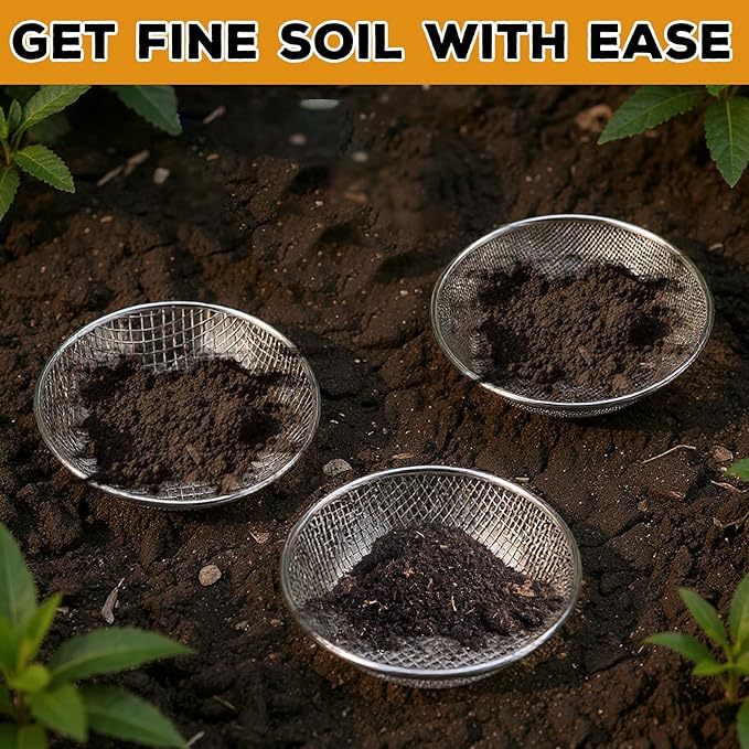Sifter.Size 3/8" Mesh Soil Sifter Sieve - Heavy Duty Galvanized Screen for Compost, Dirt, Rocks, Gravel & Garden - Fits 5 Gallon Bucket, Rust-Resistant - Composting & Sifting Tool