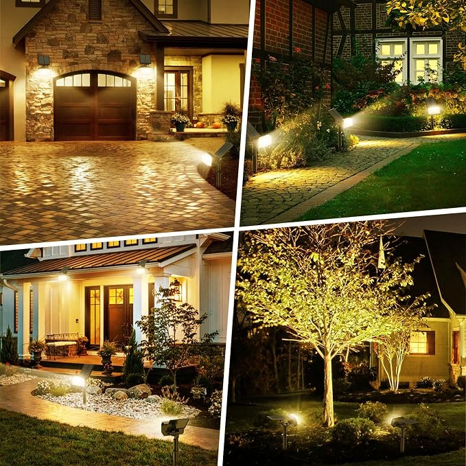 WENATY 102 LEDs Solar Lights Outdoor Waterproof, Spot Lights Outdoor with 4 Light Modes, Landscape Spotlight for Tree, Pathway, Yard, Garden, Adjustable Solar Panel Auto On/Off, 1 Pack, Warm