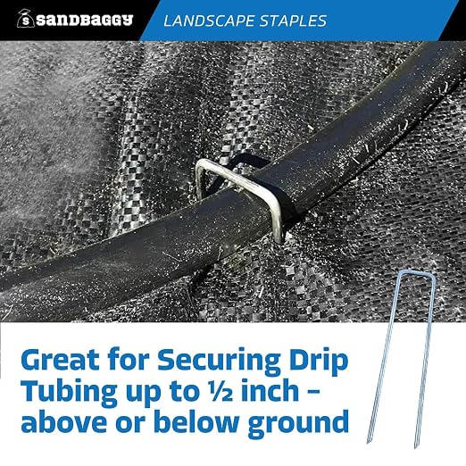 Sandbaggy 6 inch Landscape Sod Staples (8 Gauge Steel) | Great for Hard & Rocky Soil | 40% Thicker Than Standard 11 Gauge | Trusted by Farmers & Contractors Across USA (4000 Staples)