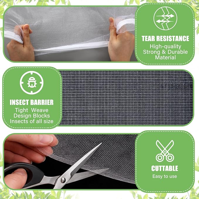 Garden Insect Netting for Raised Beds Extra Large Fruits Tree Netting Pest Barrier White Ultra Fine Mesh Row Bed Covers Net for Vegetable Fruit Protection from Insect Bird Animals(20 x 33 ft)