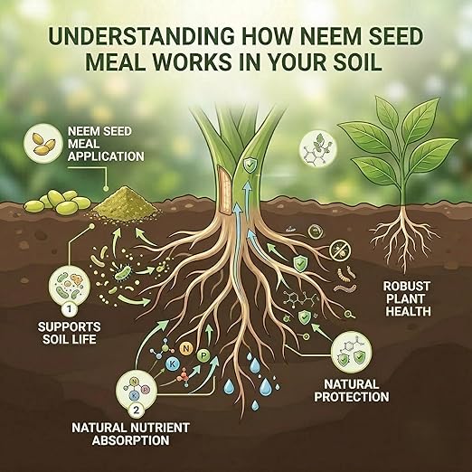 Premium Neem Seed Meal - All Natural Fertilizer for Gardening and Soil Amendment - Protect Your Garden with Organic Neem Cake Fertilizer (Pack of 2)