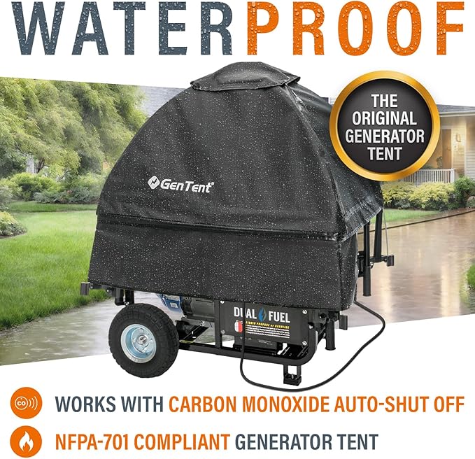GenTent Open Frame Running Cover - Universal Adapter Kit Generator Tent (Onyx, Original - Standard)