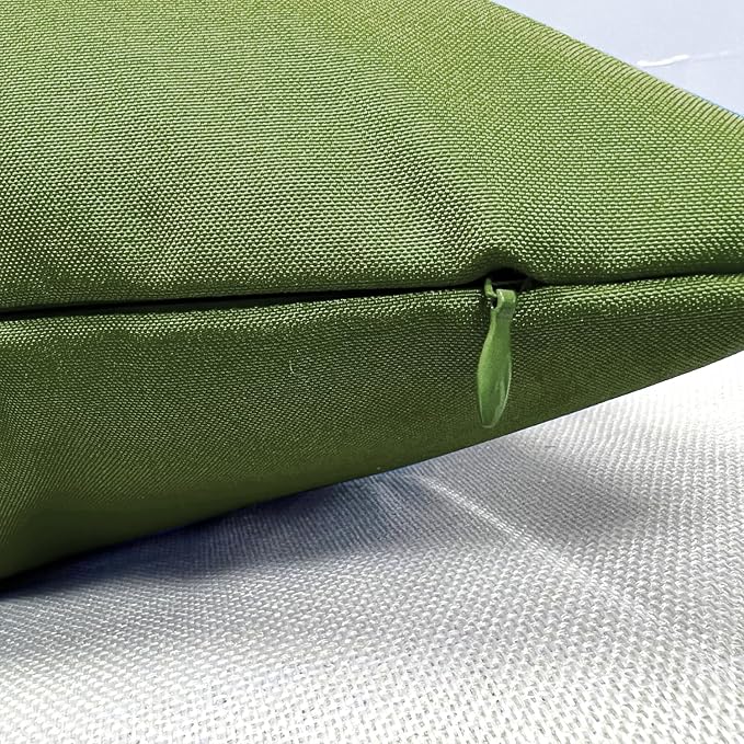 VAKADO Outdoor Waterproof Throw Pillow Covers 18X18 Set of 2 Decorative Army Green Patio Furniture Cushion Cases Outside Decor for Couch Garden Bench Porch