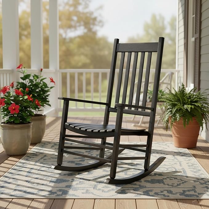 Shine Company Vermont Rocking Chair, Classic Black
