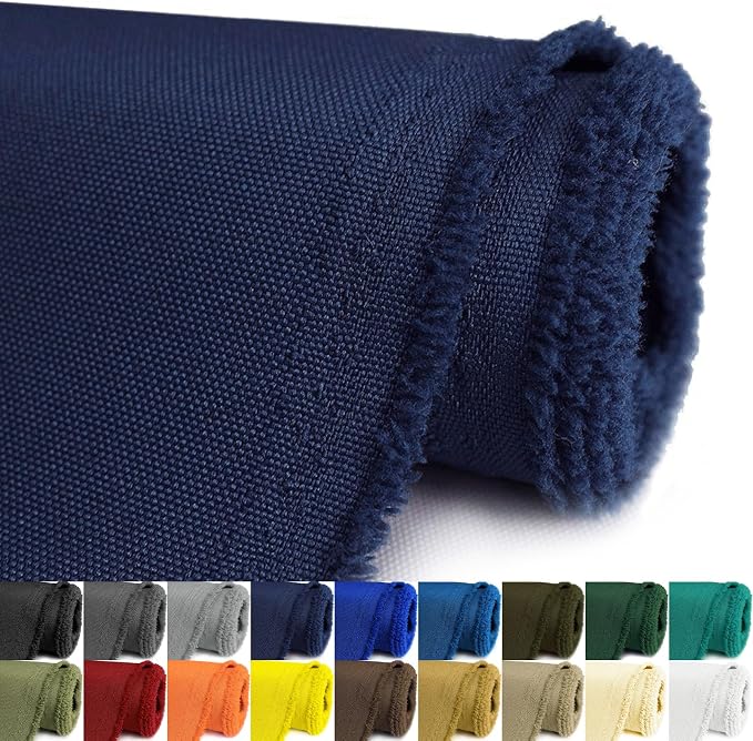 Waterproof Canvas Fabric by The Yard 58inch 600D Upholstery Material Polyester Fabric Outdoor Water Resistant Fabric for Sewing Chair Patio Cushion Purse Bag Interior, Pre Cut 5 Yard Navy Blue