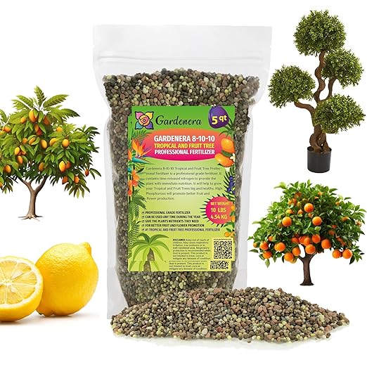 𝐏𝐑𝐎𝐅𝐄𝐒𝐒𝐈𝐎𝐍𝐀𝐋 8-10-10 Professional Fertilizer for Banana, Flowering, and Fruit Trees, Ornamentals - Boosts Flowering & Fruiting - for Indoor & Outdoor Plants (5 QUARTS)