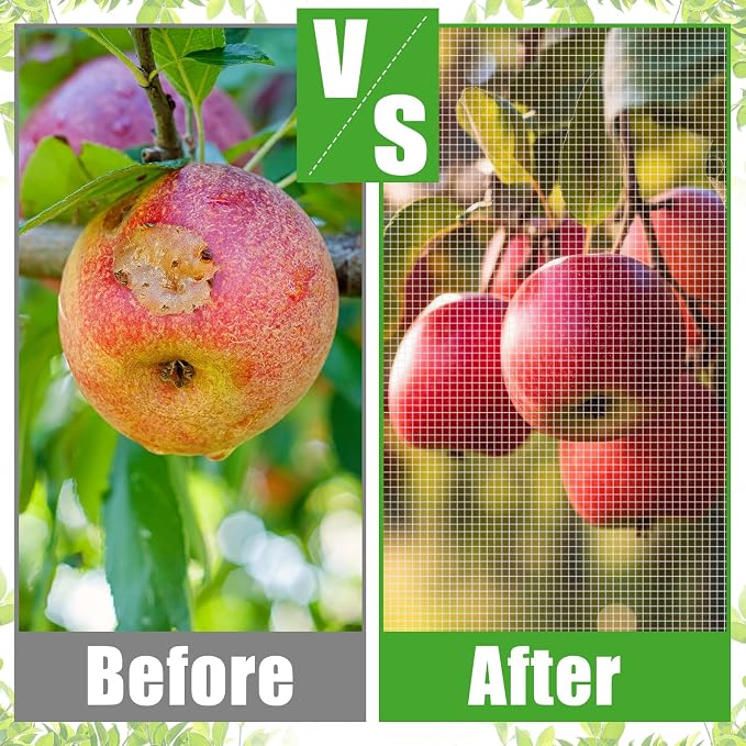 14 x 18 ft Large Fruit Tree Netting for Protecting Fruit from Squirrels Birds Bug Deer & Rat Garden Mesh Netting with Zipper and Drawstring Tree Covers for Blueberry Peach Apple Garden Bushes