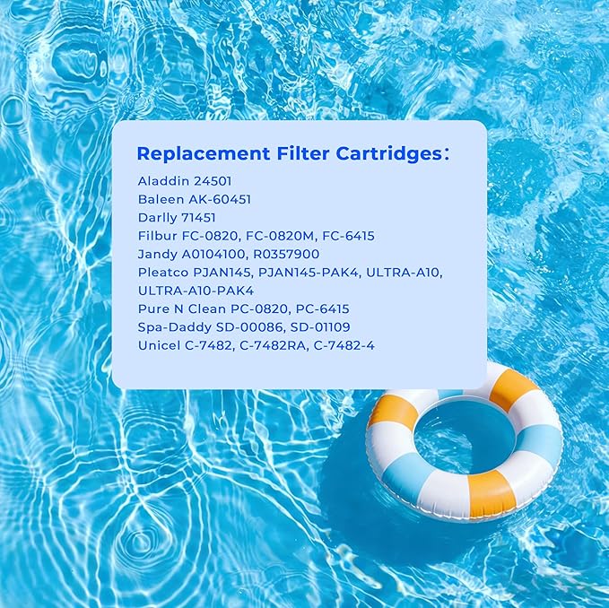 CL580 Jandy Pool Filter Cartridge, Compatible with Jandy CL580, CV580, APCC7355, Pleatco PJAN145, PJAN145-PAK4, Unicel C-7482, Filbur FC-0820, FC-6415, Aladdin 24501, 4 Pack
