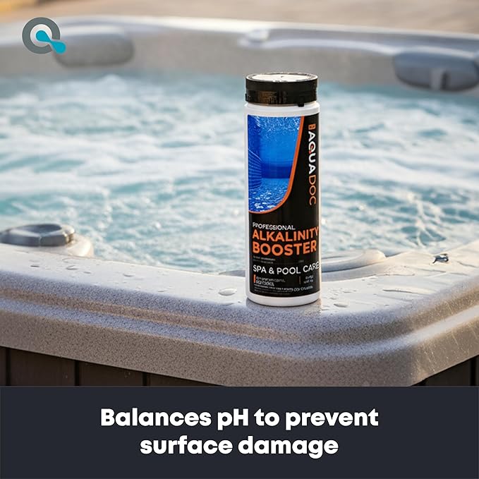 AquaDoc Spa Alkalinity Increaser for Hot Tub - 32oz (2 Pack) - Sodium Bicarbonate Granules for Water Balance and Preventing pH Bounce - Made in USA