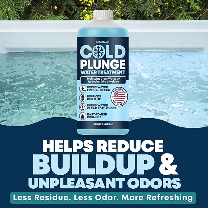 Durabasics 3in1 Cold Plunge Water Treatment – Helps Maintain Clear, Fresh-Looking Water | Cold Plunge Cleaner & Water Stabilizer | 32-Week Supply | Easy to Use | Ice Bath Water Treatment – 32 oz