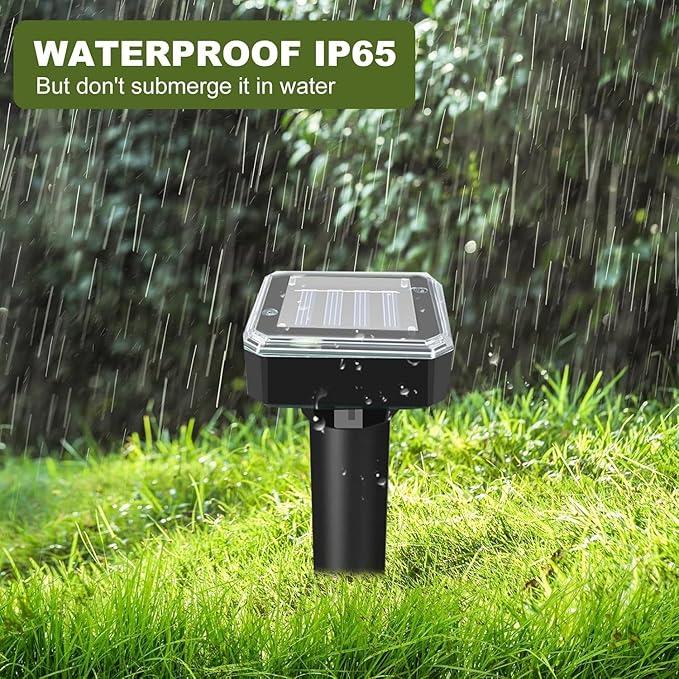 8 Pack Ultrasonic Mole Repellent,Solar Powered Gopher Mole Repellent Stakes for Chipmunks,Snake,Gophers,Voles,Waterproof Sonic Moles Deterrent for Outdoor Garden,Home (8 Pack)