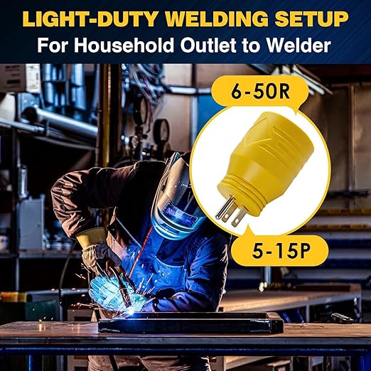 Multi-Voltage Adapter for Miller&Hobart Welders/Plasma Cutter, NEMA 5-15P to 6-50R Welder Adapter, 15A Plug to 50A 6-50 Welding Outlet, 120V to 240V /220v to 110v Welding Plug Adapter, ETL Listed