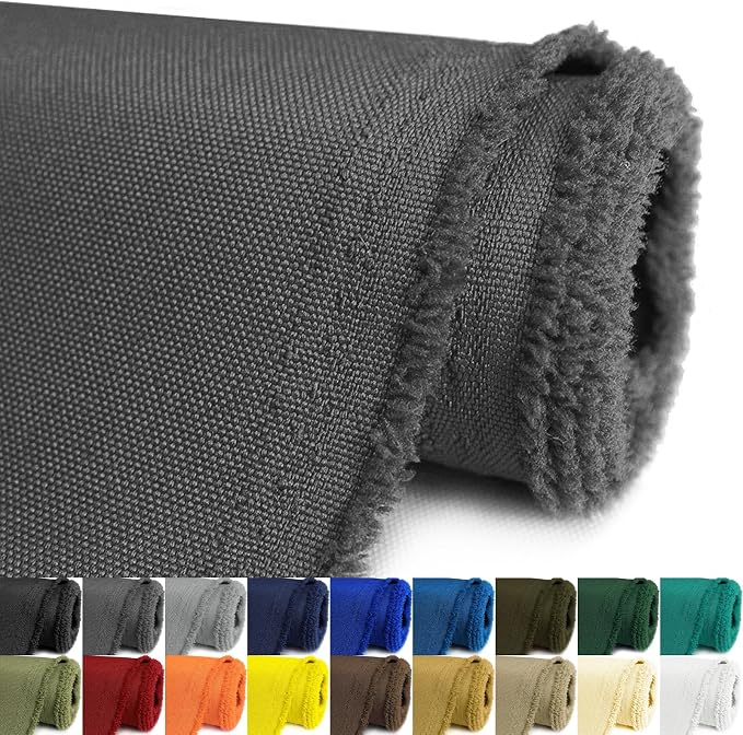Waterproof Canvas Fabric by The Yard 58inch 600D Upholstery Fabric Polyester Fabric Outdoor Water Resistant Material for Sewing Chair Patio Cushion Purse Bag Interior, Pre Cut 1 Yard Grey