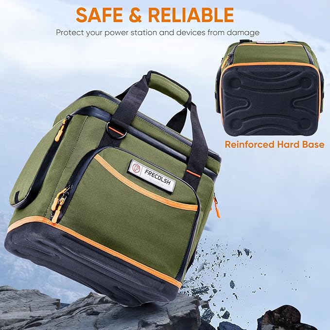 Double-Layer Travel Carrying Case for Jackery Explorer 500 – Portable Power Station Storage Bag with Molded Hard Bottom, Side Ventilation, and Front Pockets for Jackery Accessories & Solar Generator