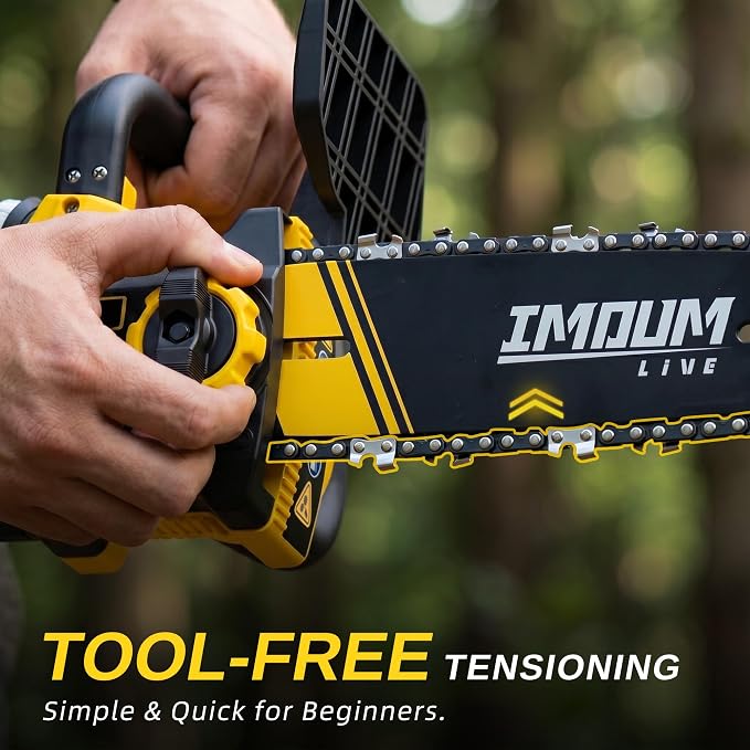10-Inch Pole Saws for Tree Trimming, 1000W Brushless Mini Chainsaw with 14.6FT Max Reach, 3.0Ah Battery Powered Tree Trimmer Electric Pole Saw, Tool-Free Chain Tension, Auto Oiler, 180°Pivoting Head