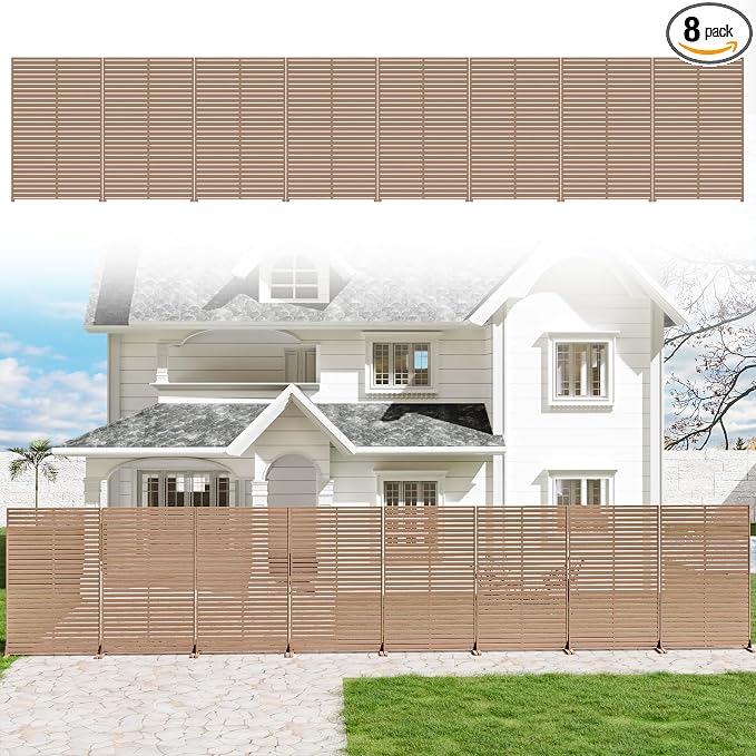 Privacy Fence Screen Outdoor Freestanding Privacy Panel, 72" H×47" W HDPE Decorative Panels with Stand, Room/Garden Divider, Outdoor Privacy Screen for Patio,Deck, Balcony, Pool