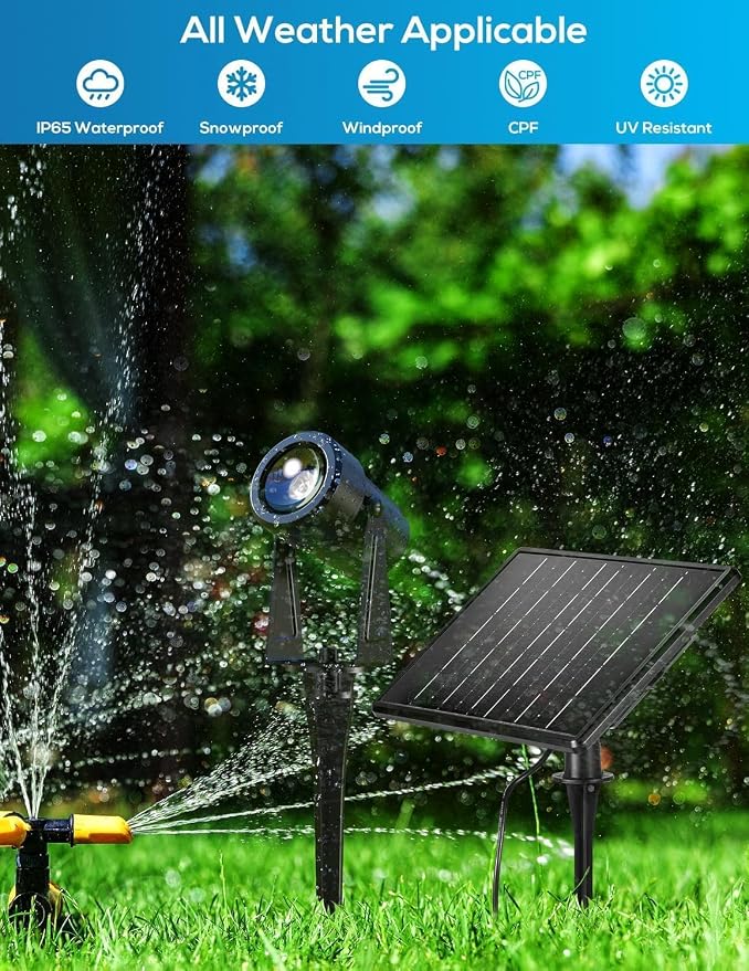 ZYAN Solar Landscape Spotlights, Separate Panels and USB-C Powered Auto On Off Dusk to Dawn, Outdoor IP65 Waterproof Spotlights, Warm White for Yard Path Patio (16 Pack)