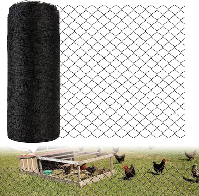 20x40ft Bird Netting for Chicken Coop 1/2 inch Mesh Heavy Duty Chicken Netting Animal Barrier, Poultry Netting Roof Cover for Chicken Run, Bird Net for Fruit Tree Against Birds Squirrels Rabbits