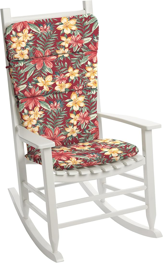 Arden Outdoor Adirondack or Rocking Chair Cushion, 20 x 17, Rain-Proof, Fade Resistant 17 x 20, Ruby Clarissa