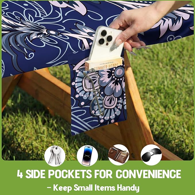 Picnic Table Cover with Bench Covers Waterproof Elastic Rectangle Reusable Folding Tablecloth Manteles Mantelería Camping Essentials Rv Car Travel Supplies Table Cloth Outdoor Road Trip Camper Gifts
