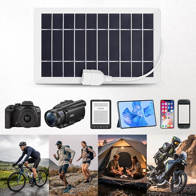 USB Solar Panel Charger,2pcs Portable Solar Panel Kit for Camera, Cell Phone Charging, Camping, Hiking, Outdoor Travel 5V 5W