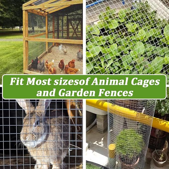19 Gauge Hardware Cloth 1/2 in 4 ft X 100 ft - Double Layer Hot Dip Galvanized Welded Wire, Chicken Wire Fencing, Chicken Wire Mesh roll, Wire Fence Roll, Garden Fence, Rodent Barriers