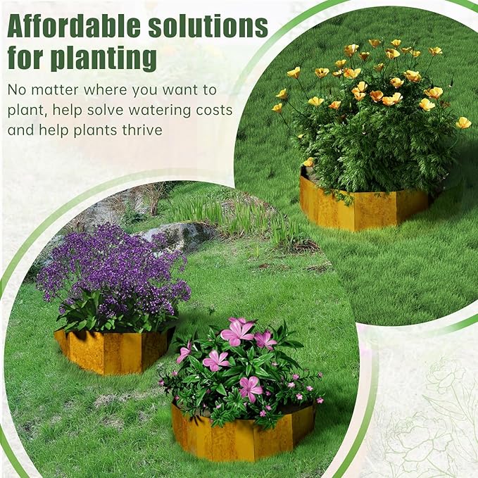 Decoroca Corten Steel Hillside Planter - Innovative & Durable Terrace-Style Planters for Slope Gardening - Prevent Soil Erosion, Beautify Hillsides & Landscapes - 40" W x 18" H/Set of 5