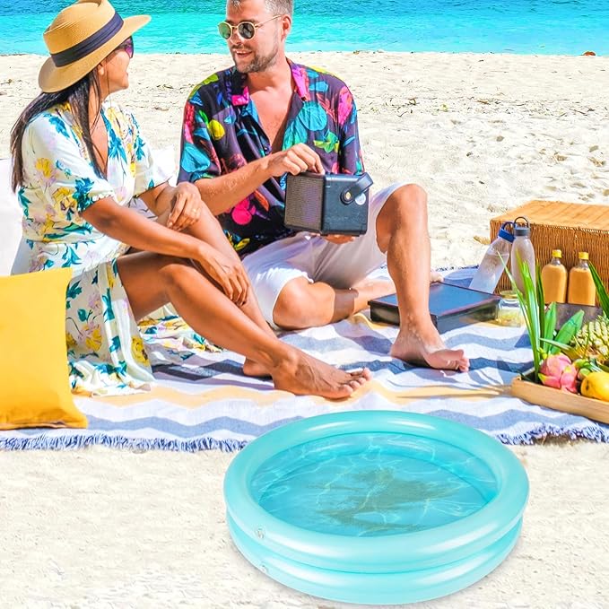 2 Pack Inflatable Pool Foot Bath Basin, Swimming Pool Clean Feet, Foot Soaking Bath Basin for Pool Entry Ladder, Home Spa Treatment for Above Ground Pools, Full-Sized Inflatable Pools