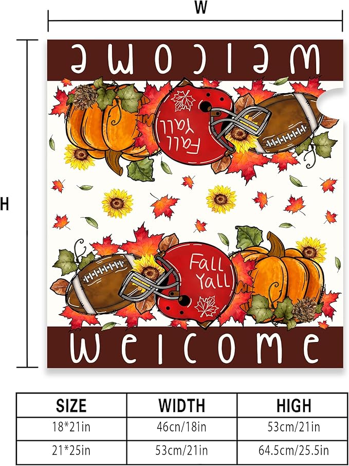 Fall Football Mailbox Covers Magnetic Fall Pumpkin Mailbox Cover Autumn Thanksgiving Post Letter Box Cover for Garden Yard Decor 21x18 Inch