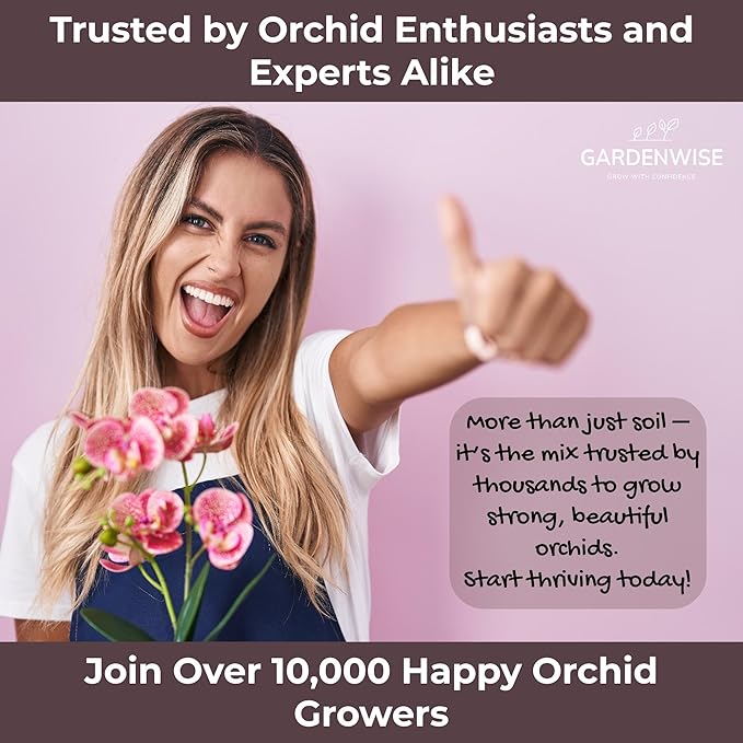 GARDENWISE Orchid Potting Mix – Orchid Bark, Sphagnum Moss, Tree Fern & Perlite for Repotting Phalaenopsis Orchids, Indoor Plants, Orchid Soil Medium – Sustrato para Orquídeas (4 Quart)