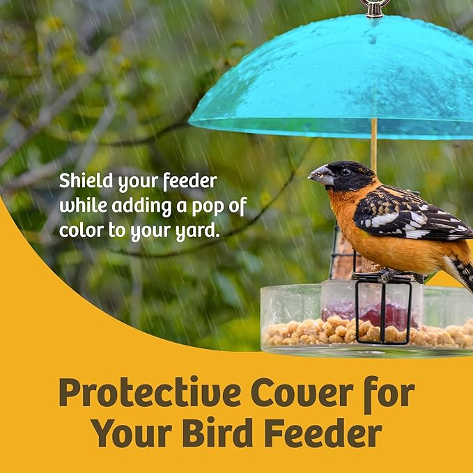 Birds Choice Red Bird Feeder Dome | 10.5" Rain Guard Cover for Hanging Bird Feeders | Outdoor Weather Guard to Help Keep Seed Dry