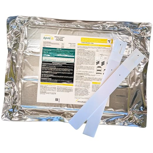 Apivar® 2.0 New Formula - Less Amitraz - Faster Varroa Mite Drop - Mite Treatment for Honey Bees, Strips Fit Langstroth, Dadant & More, No Withholding Period - (60 Strip Packs)