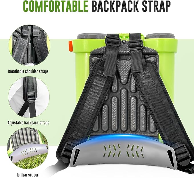 Battery Powered Backpack Sprayer 3.2 Gallon, VAXMAY 80 PSI Electric Garden Sprayer Works with Makita 18V Battery, Weed Lawn Sprayer with Telescopic Wand, 5 Nozzles, 2.0 Ah Battery & Charger Included