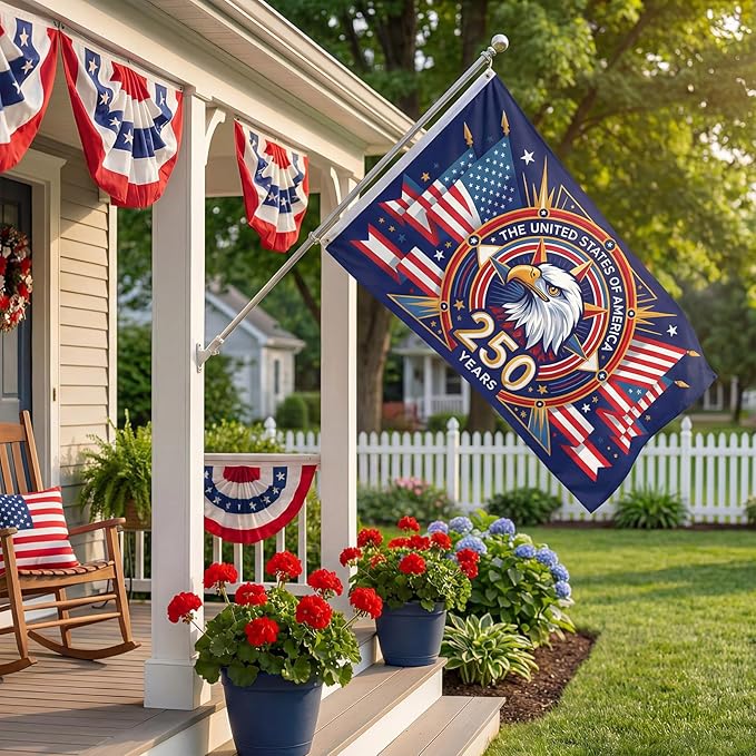 American 250th Anniversary Flag 3x5 Outdoor USA 1776 Patriotic Freedom Banner Decor (United States)
