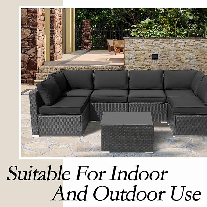 14Pieces Patio Cushion Covers Replacement Outdoor Couch Cushions Covers Splashproof Sofa Slipcovers Set with Zippers,Patio Furniture Protector Cover Only(Black,23.6×23.6×3.35 inches)