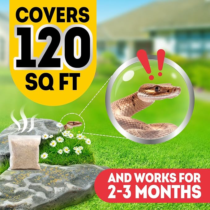 Snake Repellent for Yard Powerful, Best Rattlesnake Repellent Indoor Pet Safe, Snake Away for Outdoor, Nature Snakes Be Gone for Lawn Garden Coop Farm Camping, Snakes Deterrent 12 Packs