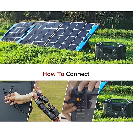 Solar Connector to XT60 Adapter Extension Cable Solar Panel 60W 110W 160W 220W 400W, Compatible with Anker Powerhouse ECOFLOW River Delta Rockpals Solar Generator 11Ft