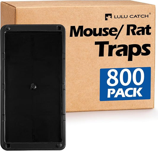 LULUCATCH Mouse Traps, 800 Pack Large Glue Traps Mouse Traps Indoor for Home, Pre-Baited Non-Toxic Bulk Glue Boards for Mice, Snakes, Rat, Lizard, Cockroach & Spiders, Pet Safe, Easy to Use