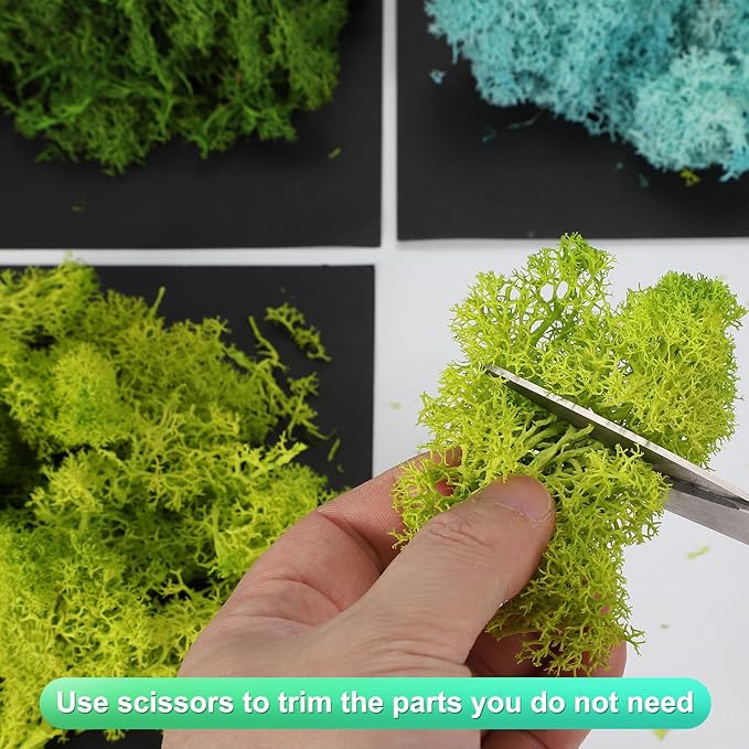 uxcell Preserved Reindeer Moss, 17.6oz Fake Moss for Crafts Artificial Dried Moss for Decoration Terrariums Potted Plants, Red
