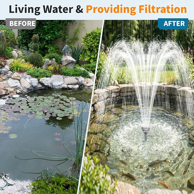 Antfraer 100W Solar Pond Filter with Water Pump, 1200GPH Solar Pond Filter with 3-Stage Filtration, Pond Filter Box with Filter Medias for Outdoor Ponds Fish Tank Waterfall Water Features