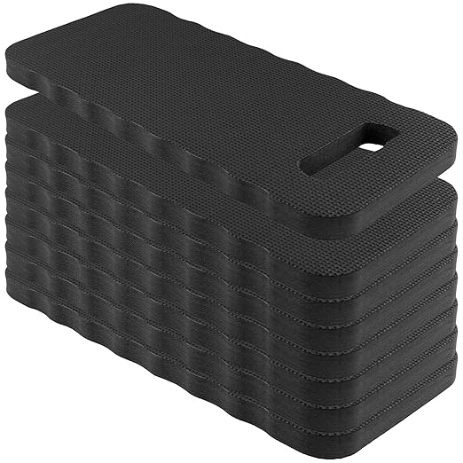 KINJOEK 8 PCS 16 Inch Garden Kneeling Pads Bulk, Thick Foam Kneeling Pad, Prayer Kneeling Pad for Gardening Repair Work Praying Exercise, Black