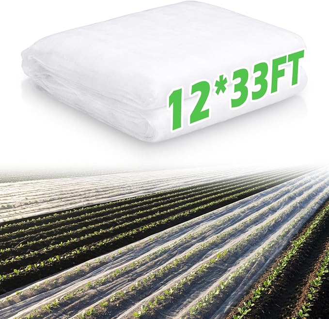 1 Pcs Garden Insect Netting for Raised Beds Extra Large Fruits Tree Netting Pest Barrier White Ultra Fine Mesh Row Bed Covers Net for Vegetable Fruit Protection from Insect Bird(12 x 33 Ft)