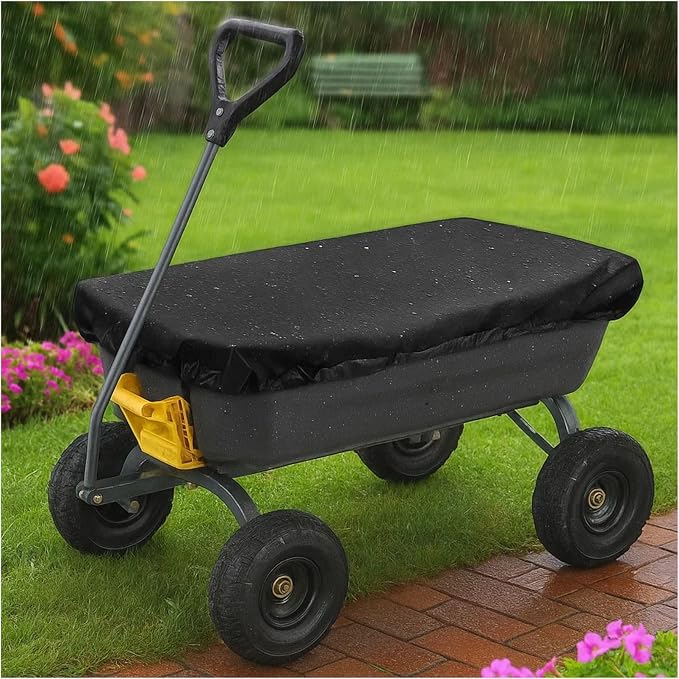Collapsible Wagon Rain Cover Outdoor Folding Gorilla Cart Cover, 600D Oxford Cloth Waterproof & Dustproof Protective Tarp, 55" L x 37" W