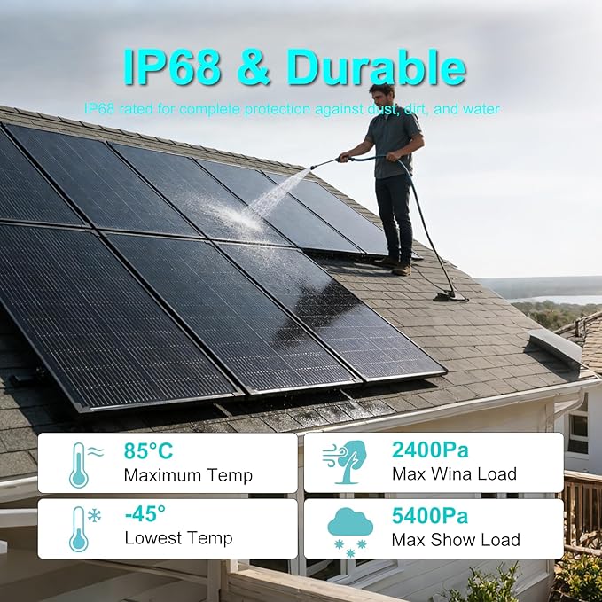 100 Watt Solar Panel,18BB N-Type 18V 100W Solar Panel, 25% High Efficiency Monocrystalline PV Modules IP68 Waterproof for RV, Marine, Rooftop, Farm, Trailer, Home Off-Grid System