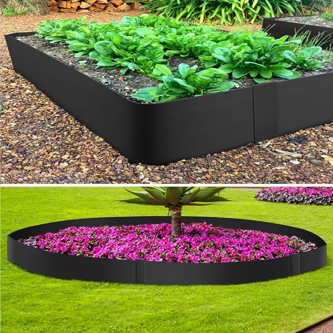 40" L X 6" H Metal Landscape Edging, 6 Pack Heavy Duty Galvanized Steel Garden Edging, Hammer-in Metal Edging for Landscaping for Lawn, Pathway, Yard